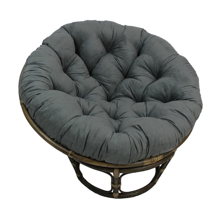 International Caravan 42 in. Rattan Papasan Chair with Micro Suede Cushion, Grey 3312-MS-GY